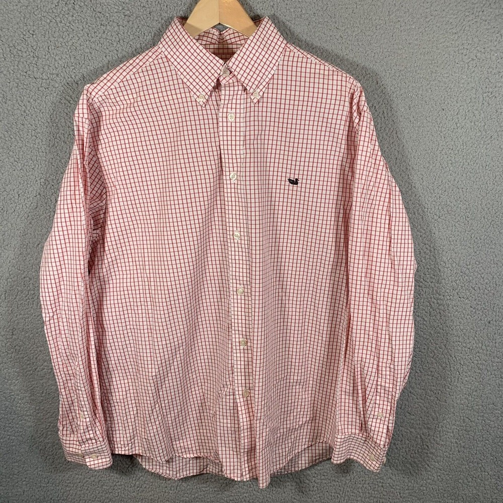 Southern Marsh Red Checkered Casual Button Down Shirt